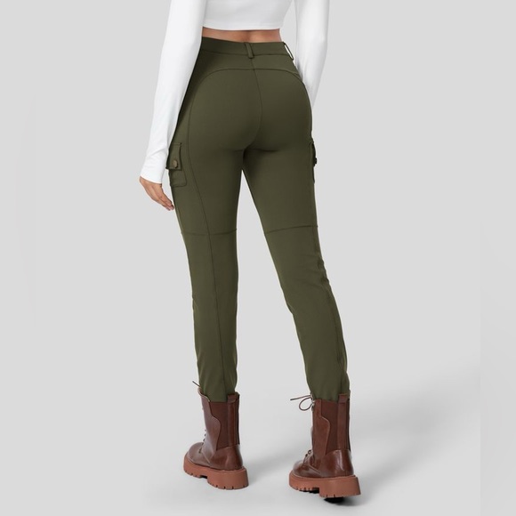 HALARA high Waisted Button Zipper Multiple Pockets Skinny Cargo Pants S - Picture 2 of 3